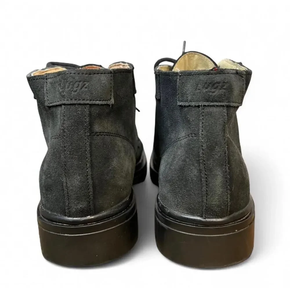 Vintage Grunge 90s Lugz Black Suede Boots Mens 11 Made in Spain Y2K Streetwear